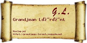 Grandjean Lóránt névjegykártya